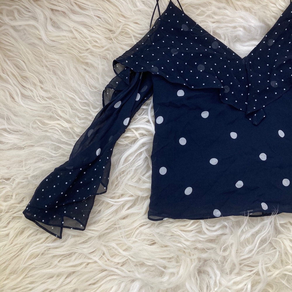 NICHOLAS Spot Print Spiral Sleeve Top - Picture 5 of 15
